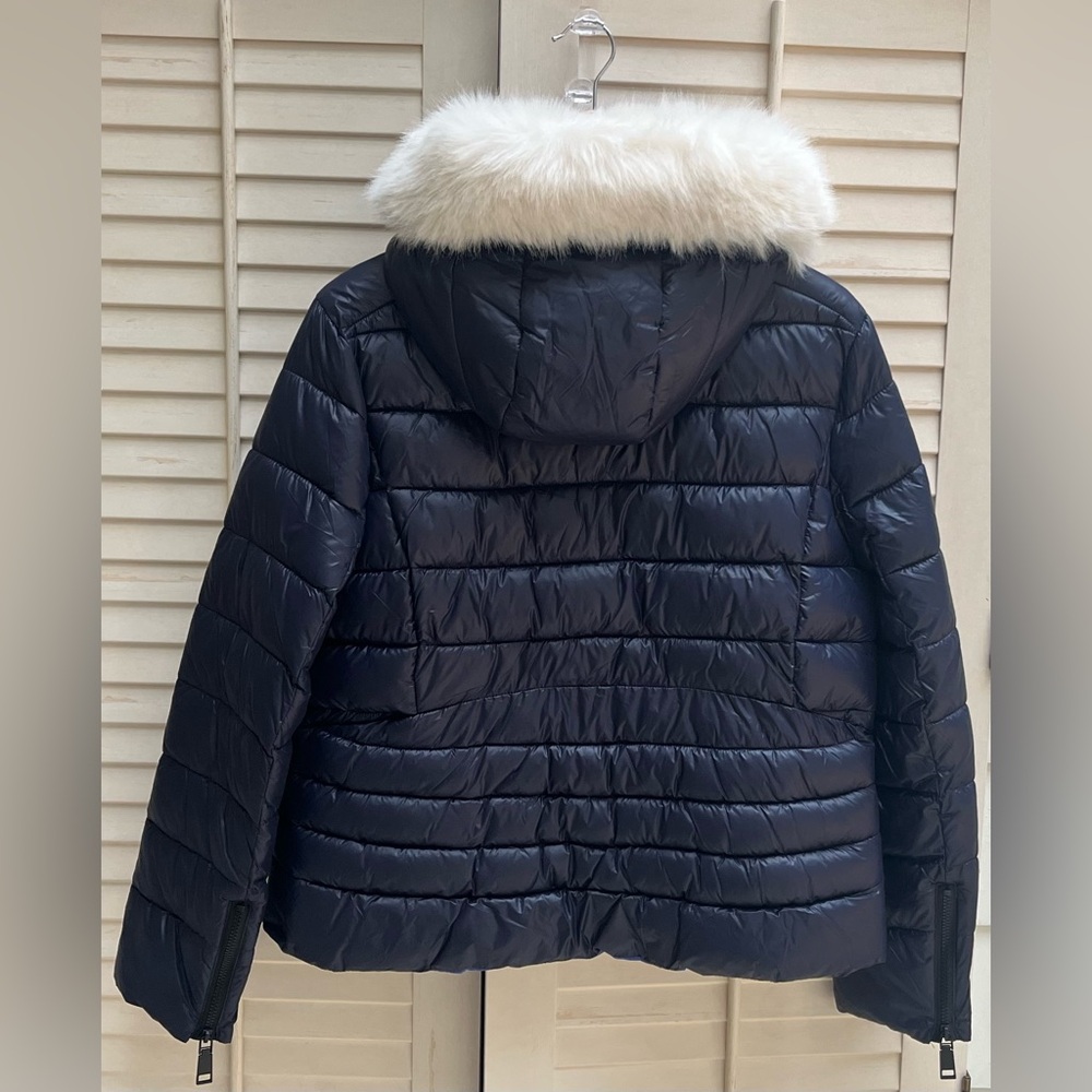 Rebecca Minkoff - Navy Blue Hooded Puffer Jacket Winter Coat - Medium - NWOT - Picture 4 of 7
